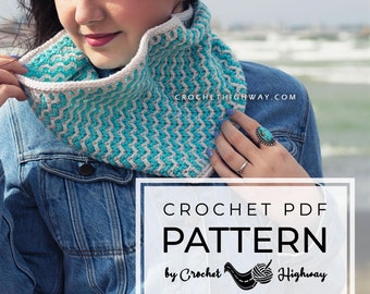 Steppingstone Cowl CROCHET PATTERN, crochet cowl pattern, crochet scarf  pattern, crochet infinity scarf pattern, crochet neckwarmer