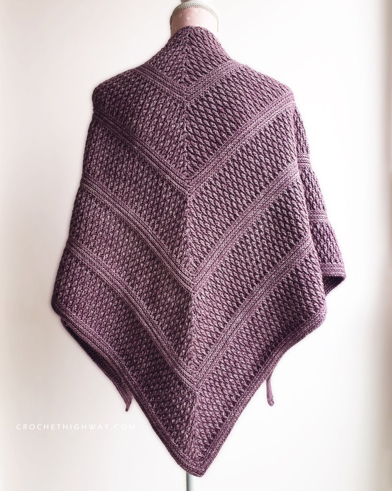 Cosmopolitan Shawl CROCHET PATTERN, crochet shawl, crochet shawl pattern, crochet wrap, crochet triangle shawl image 7
