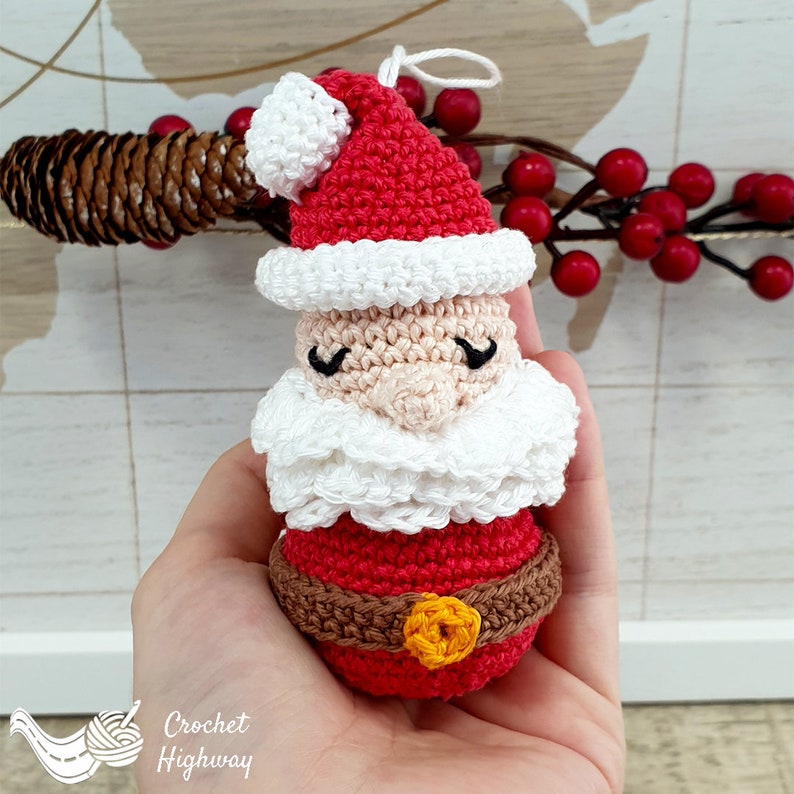 Santa CROCHET PATTERN, DIY Christmas gift, santa amigurumi, xmas ornament, santa ami pattern, xmas amigurumi pattern, xmas tree ornament image 3