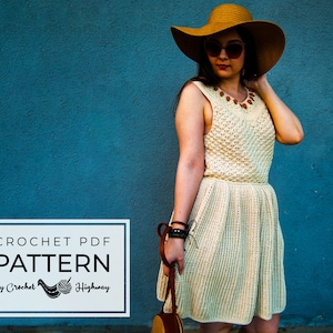 For the Love of Tulips Dress CROCHET PATTERN, crochet tank, crochet peplum top, crochet tank top, crochet summer top, crochet summer dress