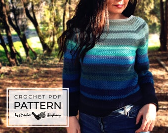 Don't Scrap That Raglan CROCHET PATTERN, modified raglan sweater, crochet jumper, crochet sweater pattern, size inclusive crochet sweater