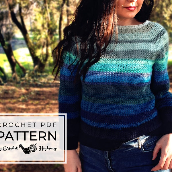 Don't Scrap That Raglan CROCHET PATTERN, modified raglan sweater, crochet jumper, crochet sweater pattern, size inclusive crochet sweater