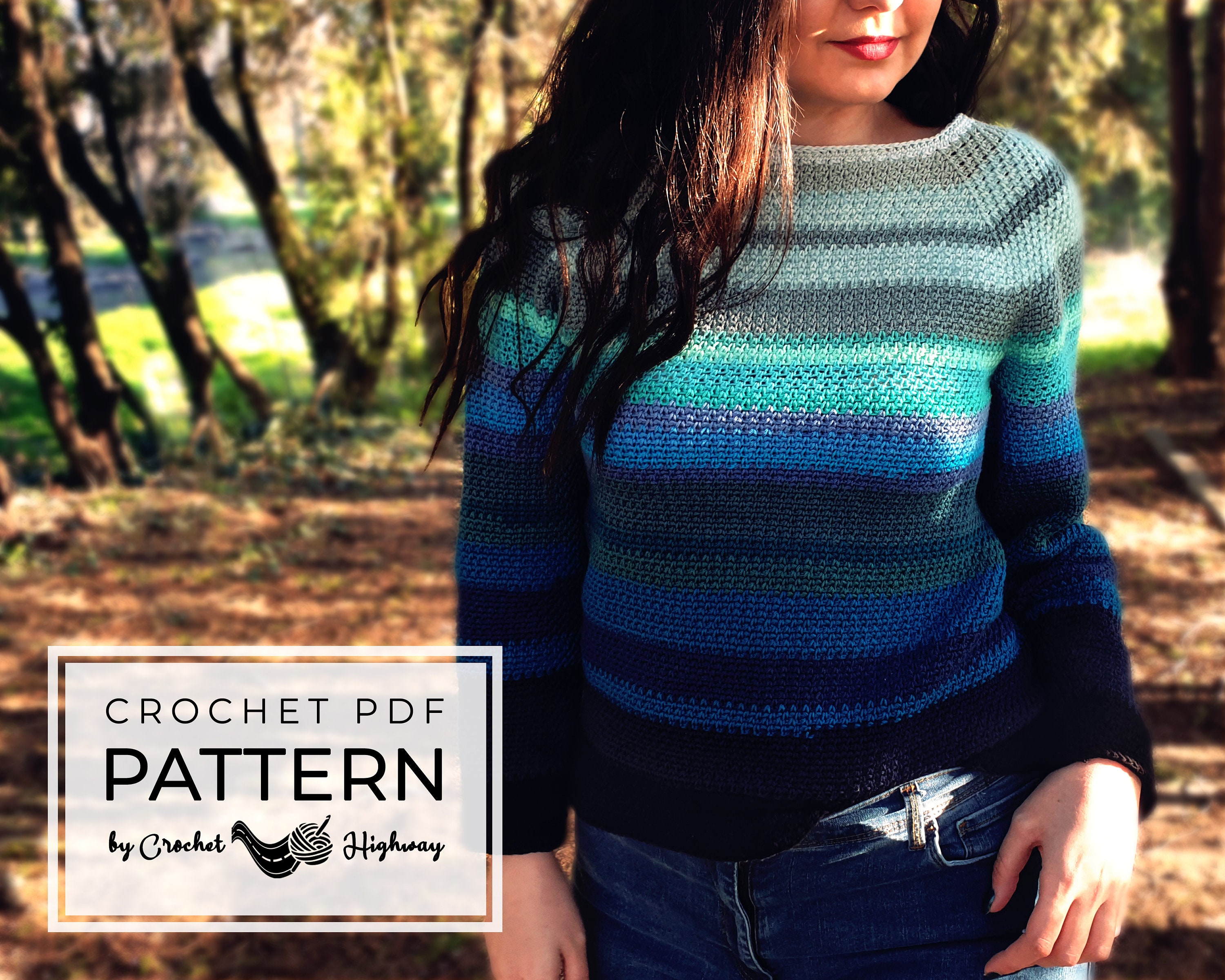 カ子様　evameva coil yarn raglan pullover Don't Scrap That Raglan CROCHET PATTERN, Modified Raglan