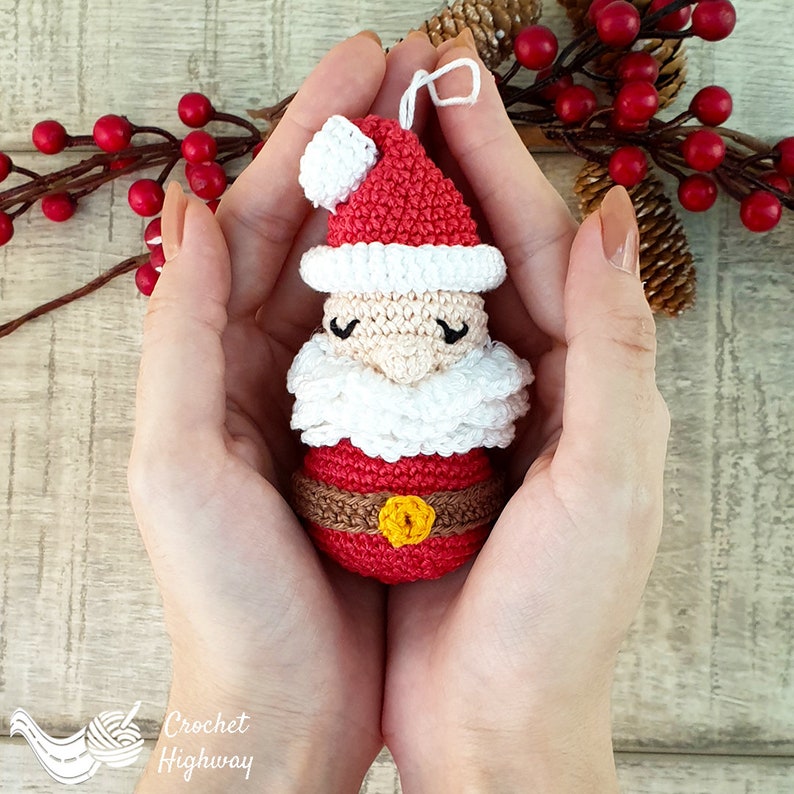 Santa CROCHET PATTERN, DIY Christmas gift, santa amigurumi, xmas ornament, santa ami pattern, xmas amigurumi pattern, xmas tree ornament image 9