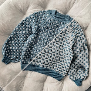 Scorpio Raglan CROCHET PATTERN, reversible sweater, reversible crochet, reversible pattern, top down raglan, interwoven crochet pattern image 6