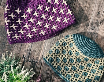 Scorpio Beanie CROCHET PATTERN, Reversible Beanie