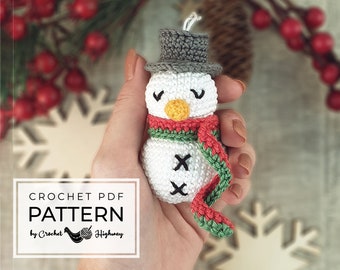 Snowman CROCHET PATTERN, Christmas gift, snowman amigurumi, xmas ornament, xmas snowman crochet pattern, snowman pattern, 3d snowman pattern