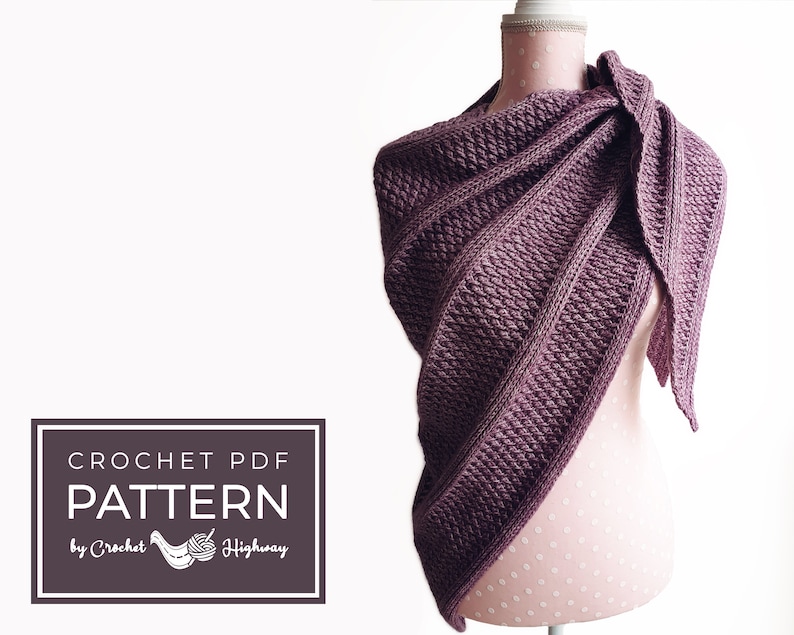Cosmopolitan Shawl CROCHET PATTERN, crochet shawl, crochet shawl pattern, crochet wrap, crochet triangle shawl image 1