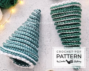 1-Hour Christmas Tree CROCHET PATTERN, last minute Christmas gift, Christmas decor, snowy tree pattern, Christmas crochet pattern, amigurumi