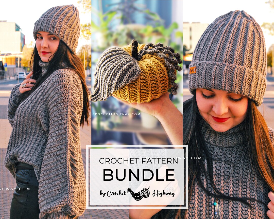 No Slip Stitch Given CROCHET PATTERN BUNDLE, Knit Look Crochet, Crochet Pattern, Modern Crochet