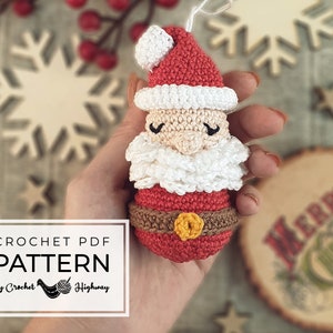 Santa CROCHET PATTERN, DIY Christmas gift, santa amigurumi, xmas ornament, santa ami pattern, xmas amigurumi pattern, xmas tree ornament image 1