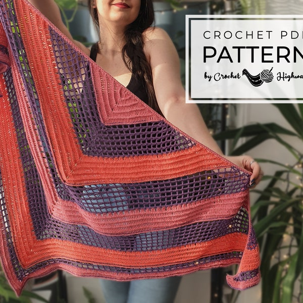 Congruence Shawl CROCHET PATTERN, crochet shawl, crochet shawl pattern, crochet wrap, crochet triangle shawl