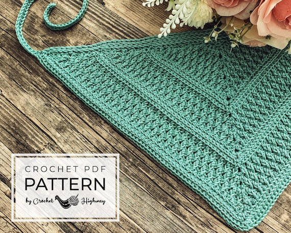 Cosmopolitan Kerchief CROCHET PATTERN, crochet bandana pattern, crochet kerchief pattern, boho chic crochet fashion, crochet summer pattern