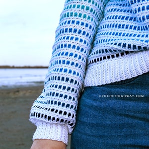 Libra Pullover CROCHET PATTERN, seamless crochet sweater, easy crochet sweater pattern, crochet pullover, crochet yoke, pullover pattern image 6