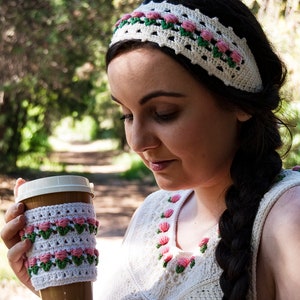 For the Love of Tulips Headband CROCHET PATTERN, bookmark crochet pattern, crochet headwrap pattern, crochet tulip headband, summer headband image 2