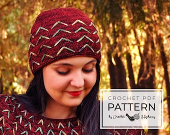 Sagittarius Beanie CROCHET PATTERN, crochet beanie pattern, crochet hat pattern, arrow beanie pattern, sagittarius crochet pattern