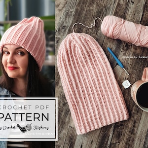 No Slip Stitch Given Beanie CROCHET PATTERN, beanie pattern, crochet hat pattern, ribbed hat, crochet hat for kids, ribbed crochet beanie