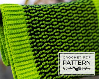 Groovy Cowl CROCHET PATTERN, crochet cowl pattern, crochet infinity scarf, crochet scarf, crochet colorwork cowl, crochet neckwarmer pattern