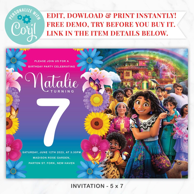 Mirabel Encanto Party Invitation Encanto Birthday Party Etsy