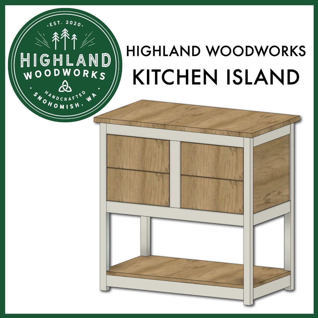 Kitchen Island Plans Etsy