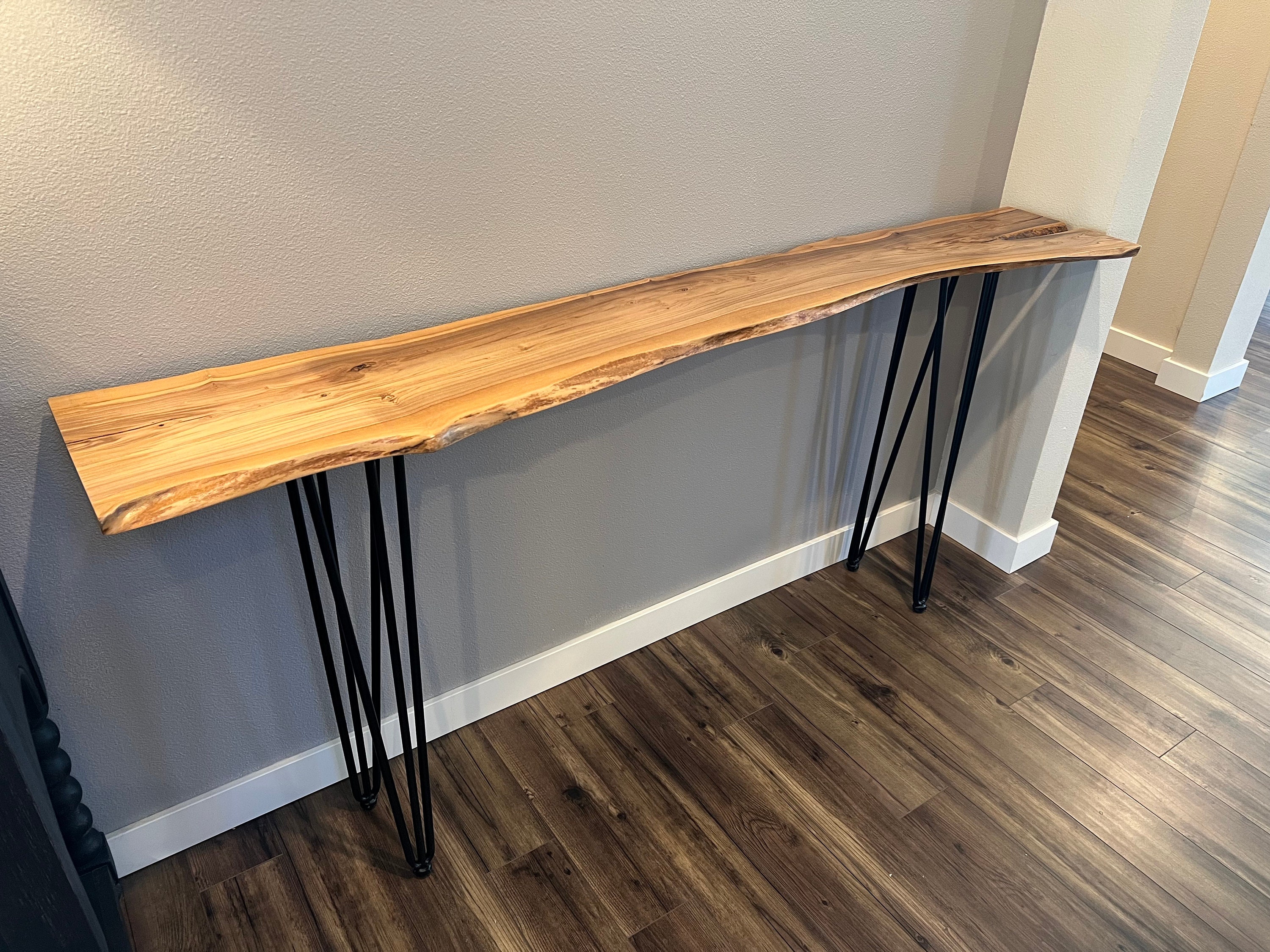 Olive Wood Console/ Entryway Table With Metal Legs - Etsy