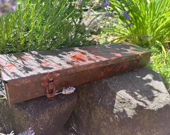 Handmade Ceramic Watercolor Palette with Vintage SK Toolbox