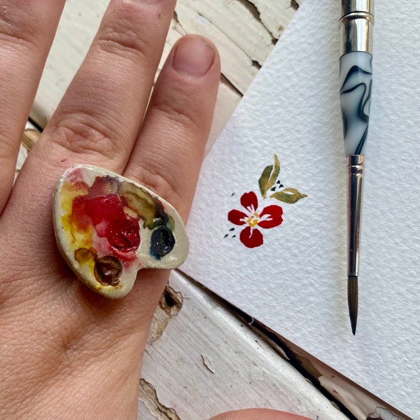 Handmade Ceramic Palette Rings