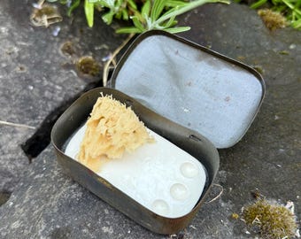 Handmade Ceramic Watercolor Palette with 'The Allenburys" Pastilles' Vintage Tin