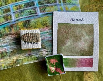 Artist Series: 'Monet' Green Handmade Watercolor