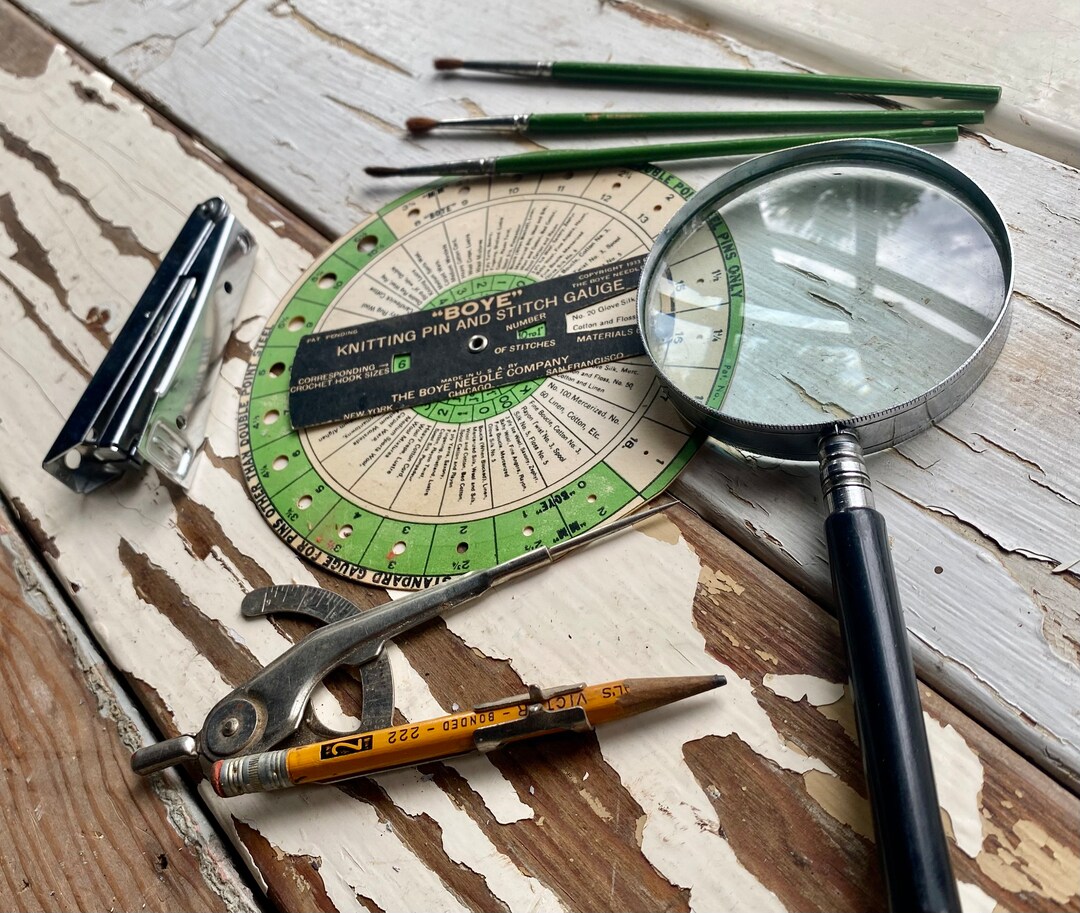 Vintage Green Art Supply Lot Etsy