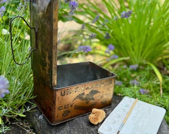 Handmade Ceramic Watercolor Palette with 'Union Leader Cut Plug' Vintage Box