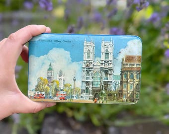 Handmade Ceramic Watercolor Palette with Vintage London Tin