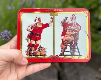 Handmade Ceramic Watercolor Palette with Vintage Christmas Coca Cola Tin