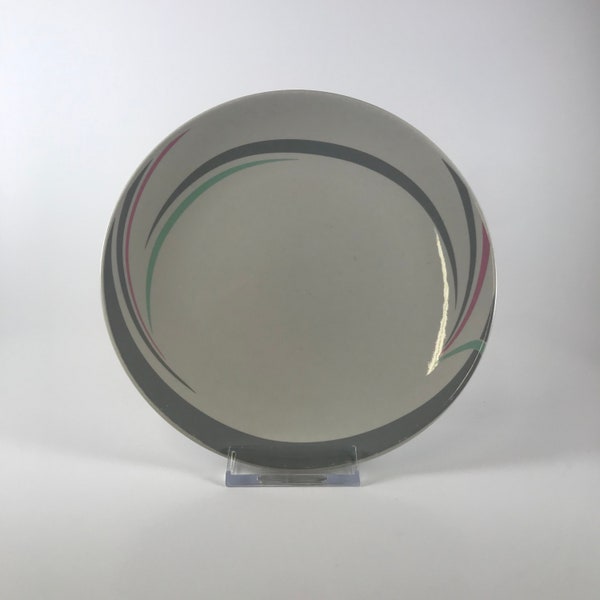 Newcor Salad Plate Grey Teal Pink Swirl 1986