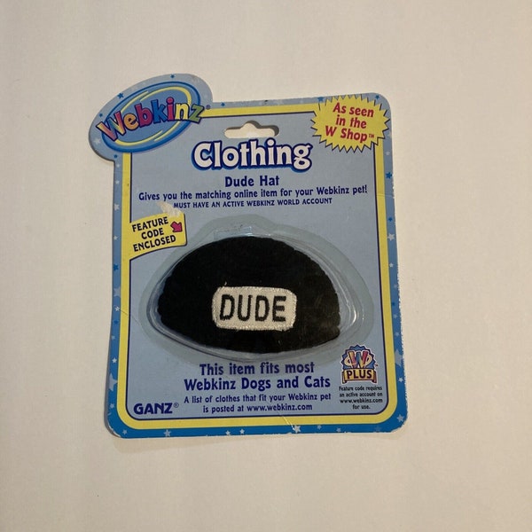 Webkinz Clothing Dude Hat NEW on Card with Unused Code