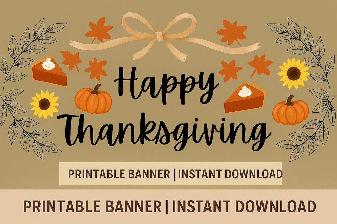 Happy Thanksgiving Printable Banner (digital Download) Etsy