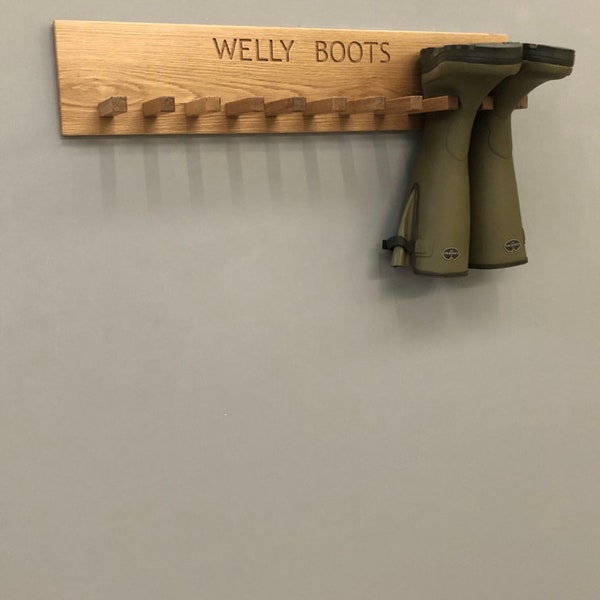 Oak Welly Boot Storage Rack