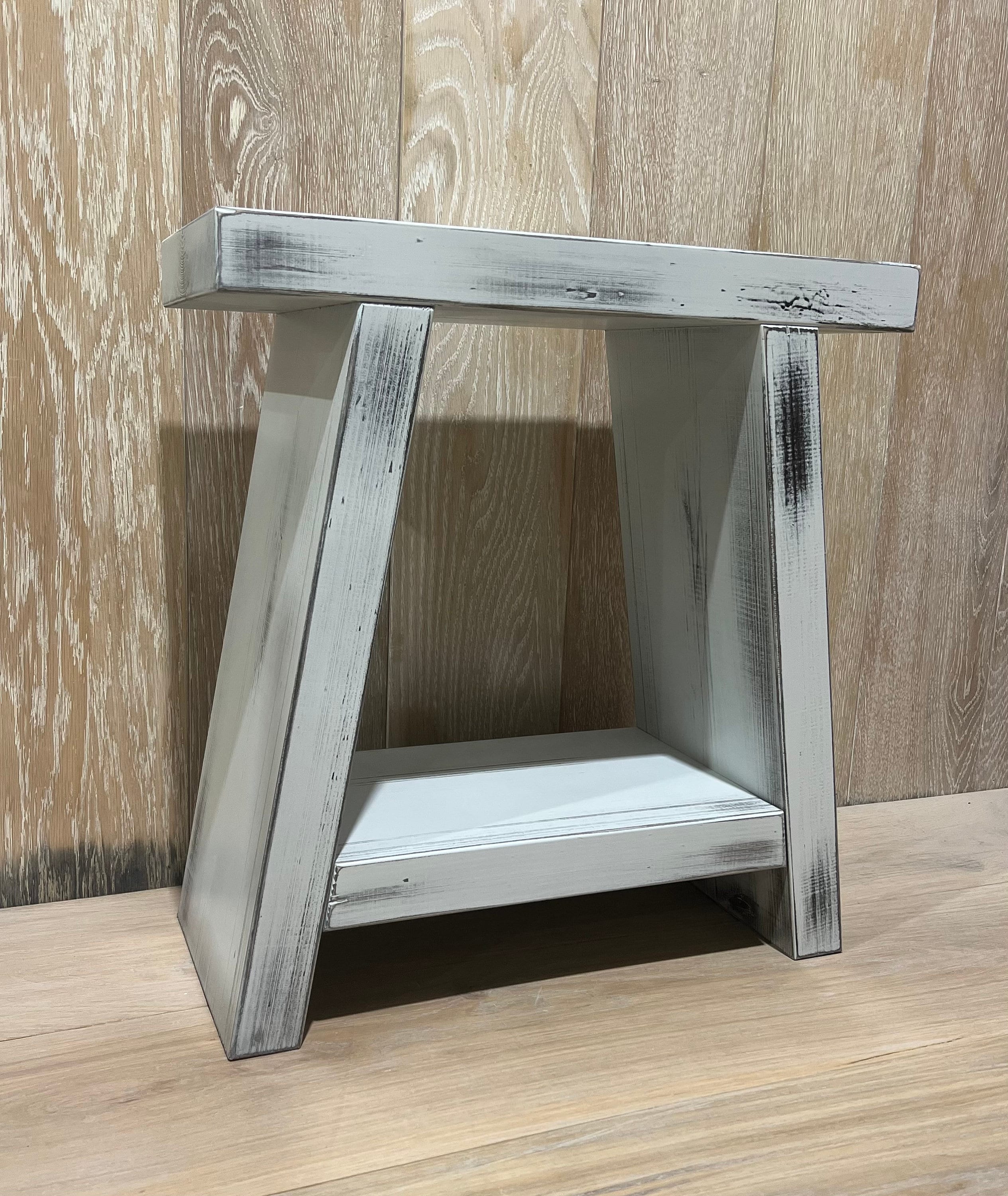 Grey Shabby Chic Stool