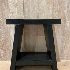 Black Wooden Rustic Stool