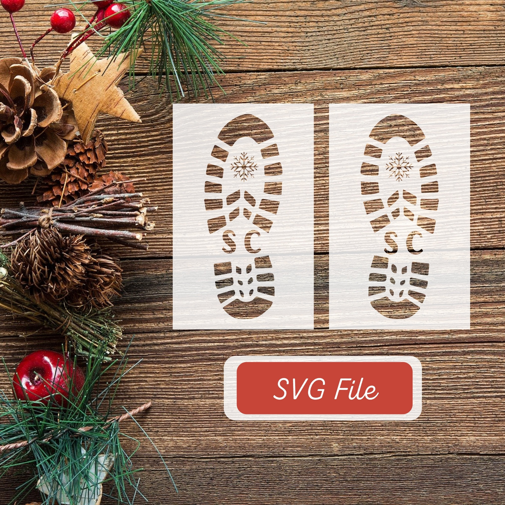 Santa Boot Print Stencil SVG Boot svg file Christmas SVG | Etsy