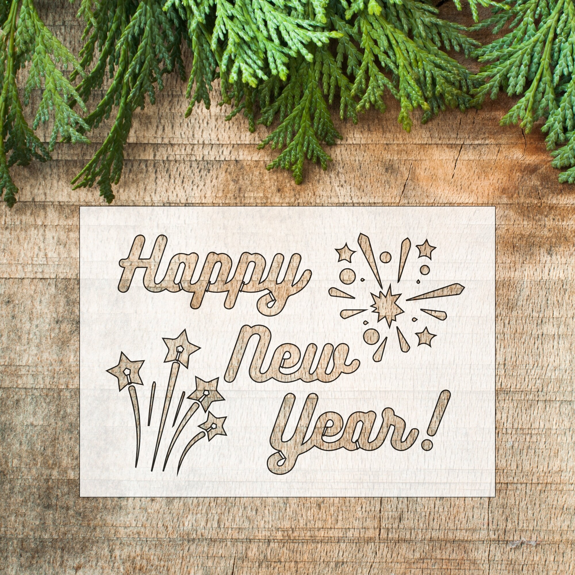 Happy New Year Stencil Reusable Stencil Holiday Stencil | Etsy