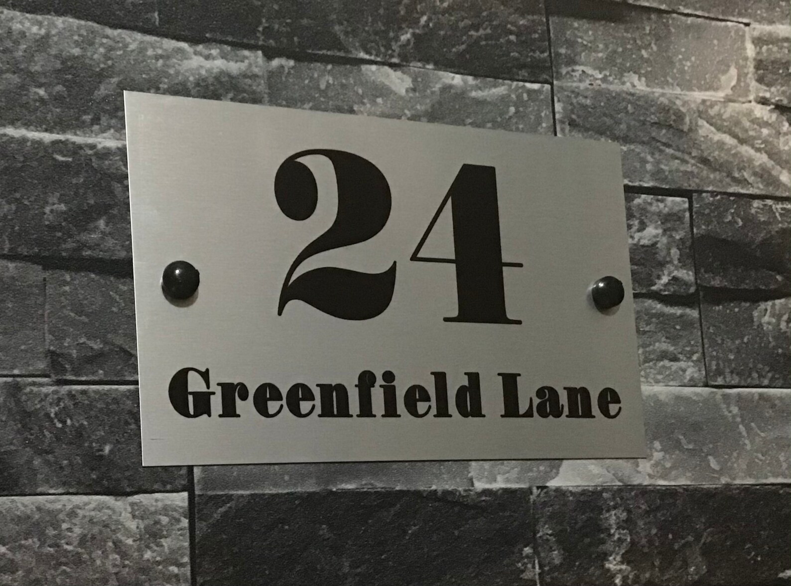 Brushed Steel House Number Sign Contemporary Design Etsy