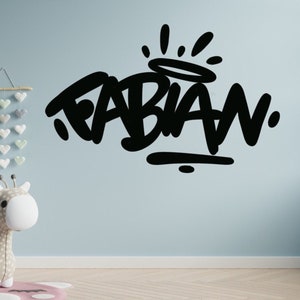 Wall decal graffiti with name, wall sticker personalized with name, wall sticker baby room children's room, name sticker, gift