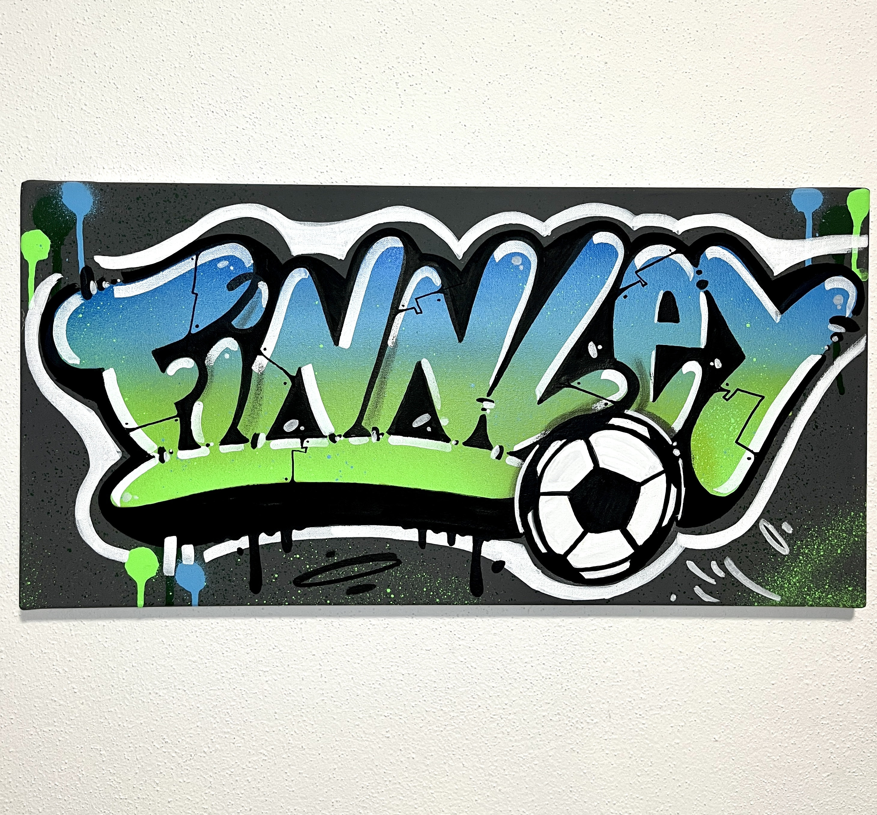 Name as Graffiti Personalized Canvas Hand Painted Sprayed No Print