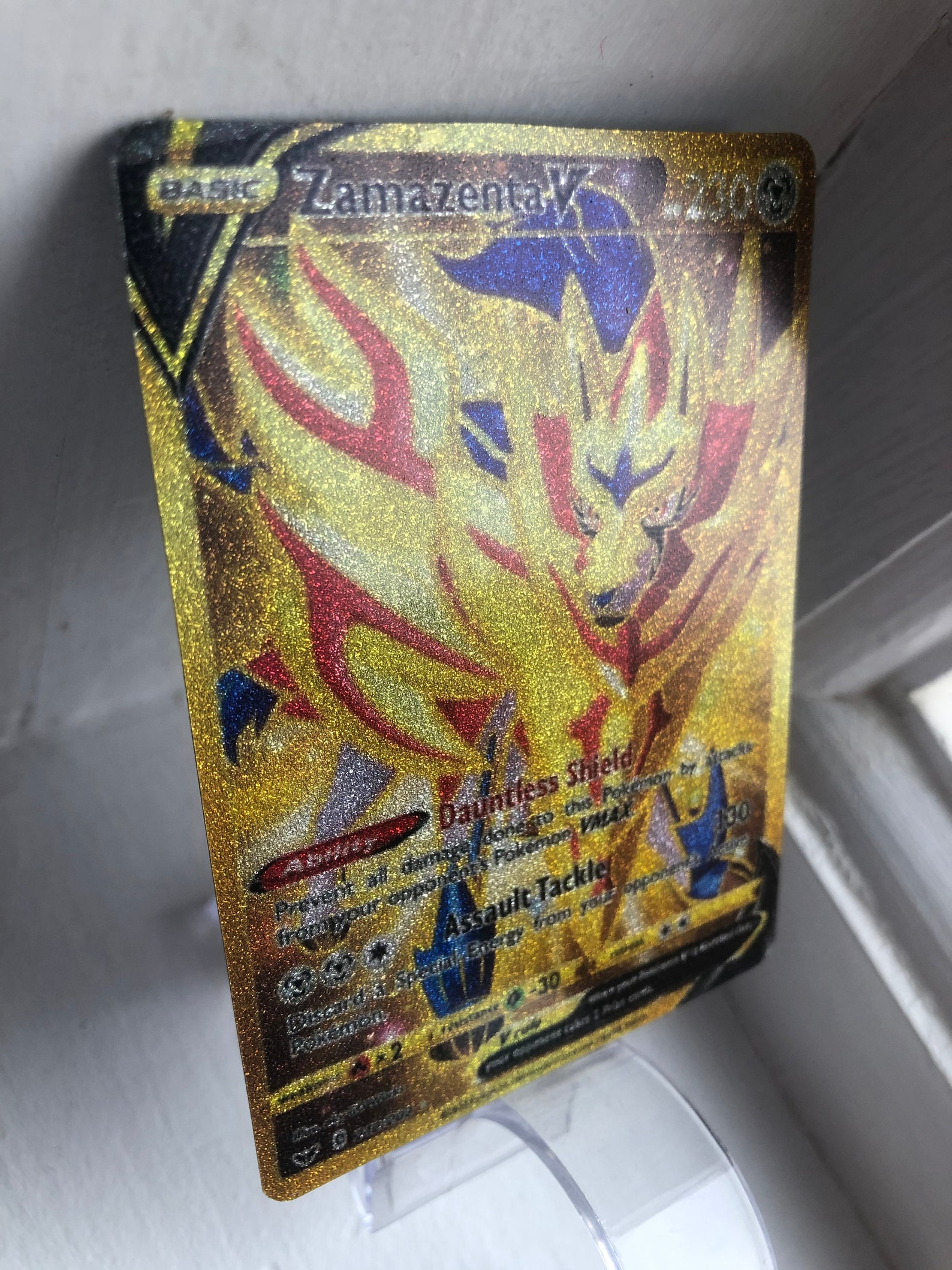 Zamazenta V GOLD HOLOGRAPHIC GLITTER 212/202 Secret Hyper Etsy