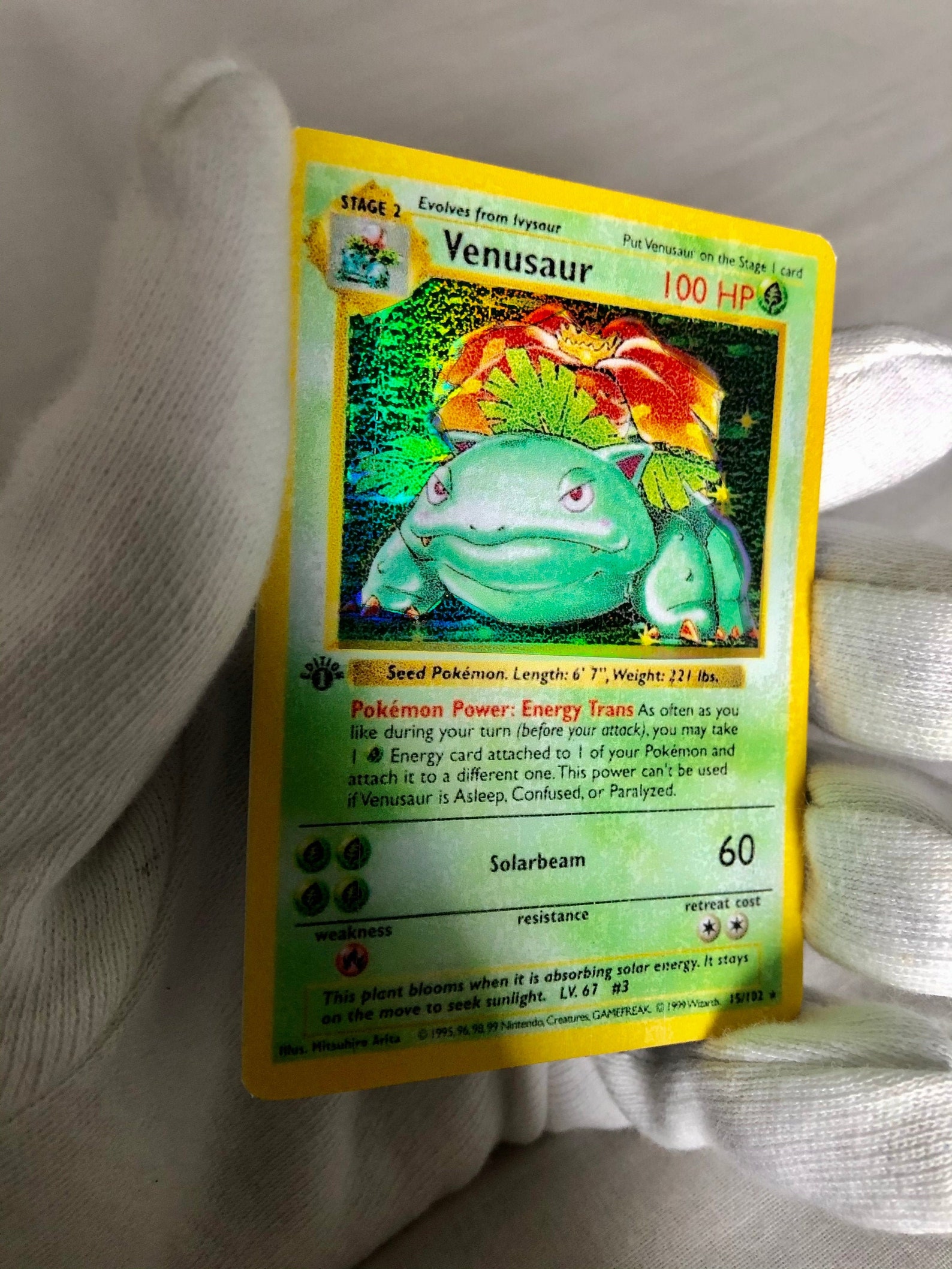 Venusaur 1st Edition Shadowless Holo Base Set 15/102 Holy Etsy