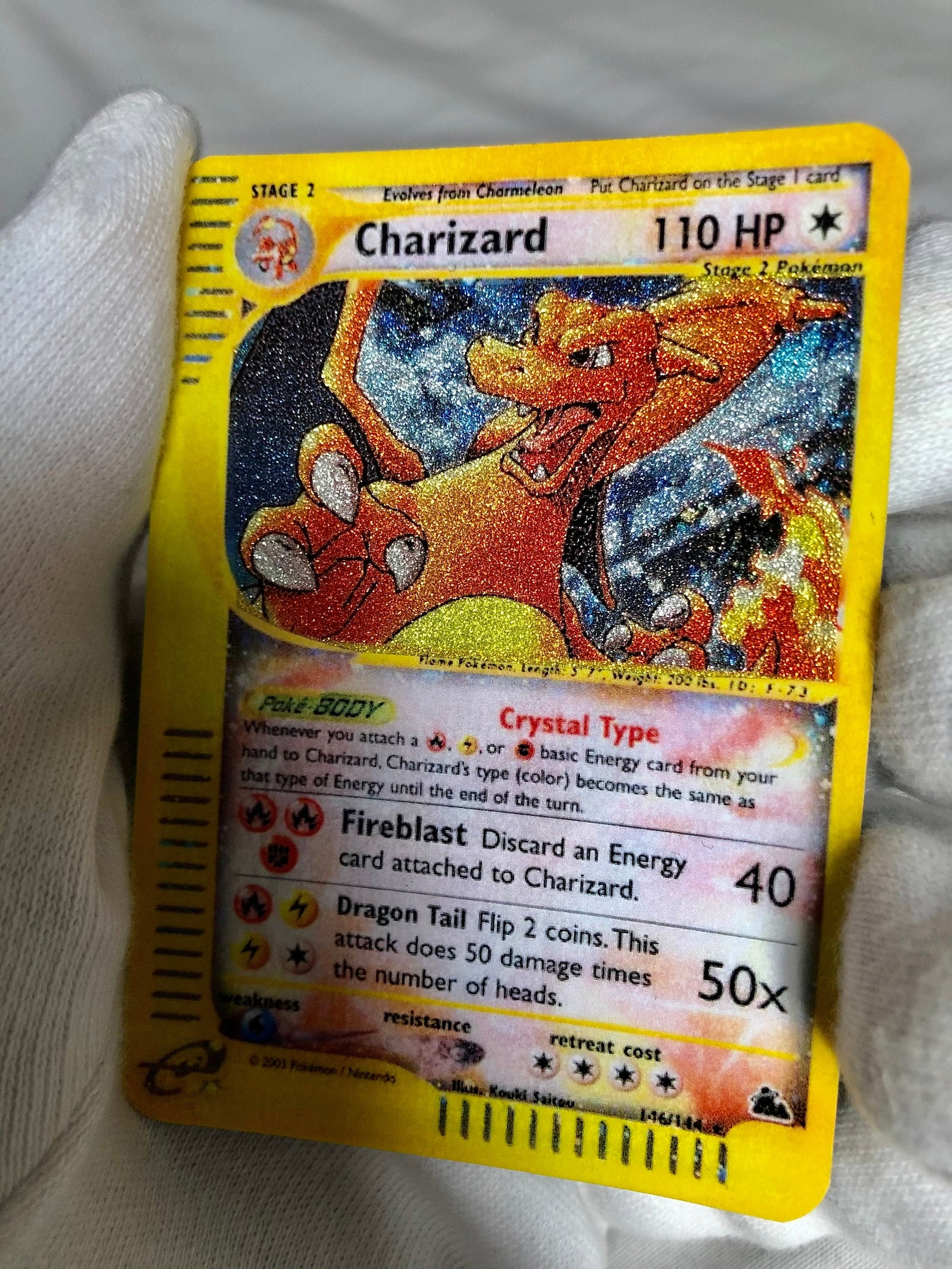 Pokémon Crystal Charizard Holographic SKYRIDGE 146/144 Etsy