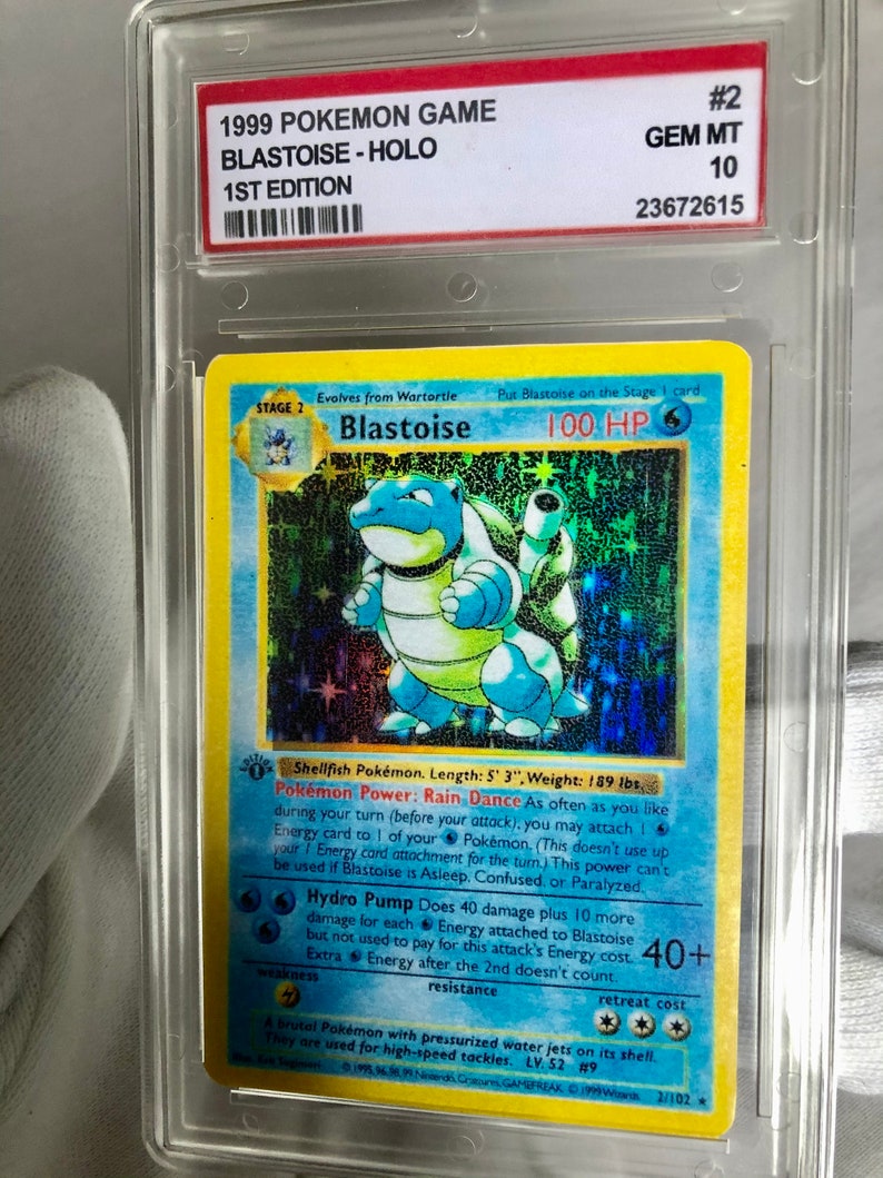 Pokemon Blastoise 1st edition Shadowless 2/102 Base Set SEALED Etsy