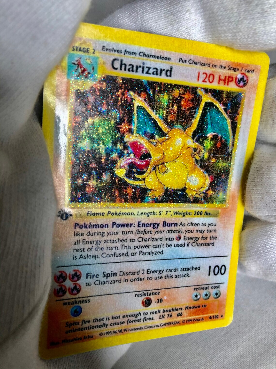 Holographic Charizard 1st Edition Shadowless 4/102 Base Set | Etsy