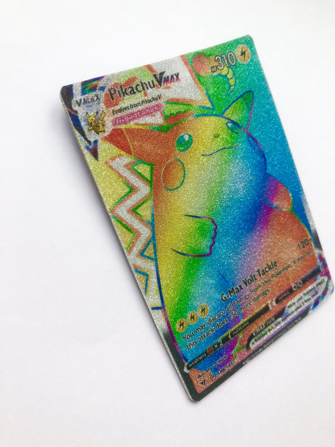 Pikachu VMAX Rainbow HOLOGRAPHIC GLITTER 188/185 Secret | Etsy